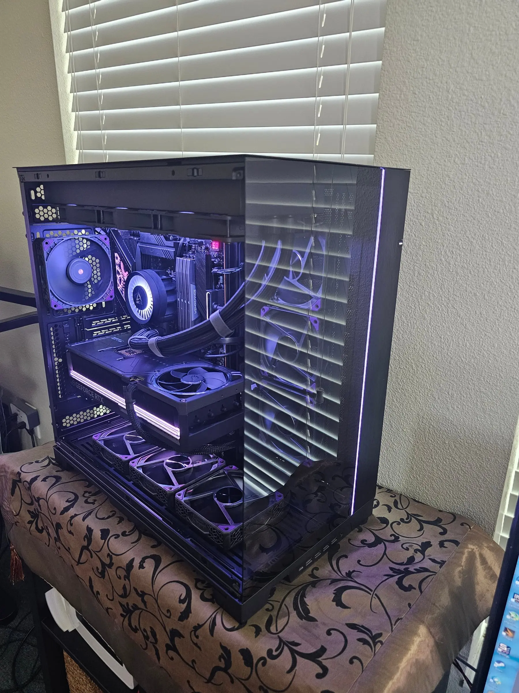 Violet angle over the Astral's light bar and the sleeved power runs