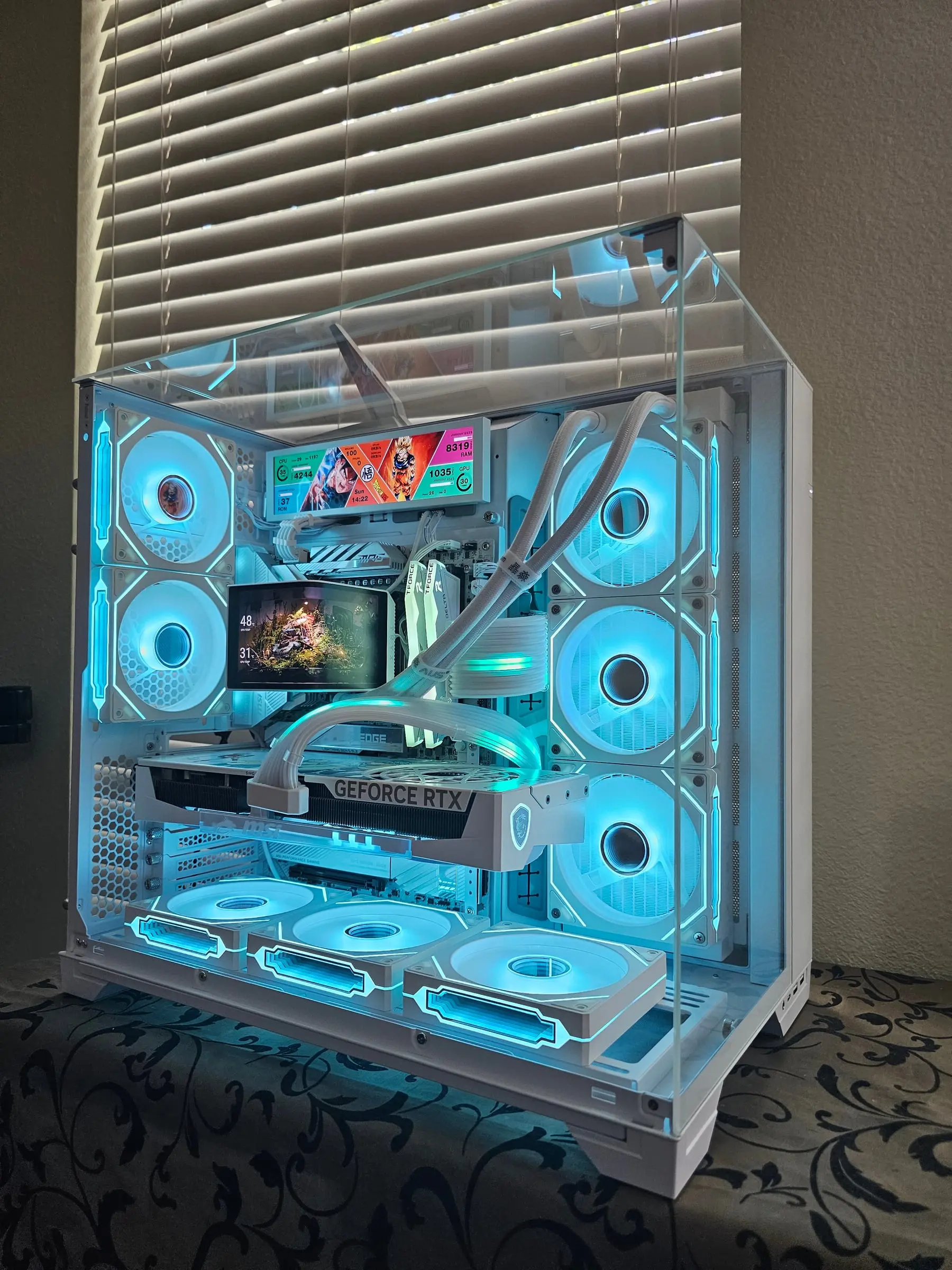 Teal theme with the AMOLED and sensor panel both running artwork over the white chamber